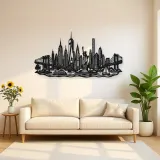 New York Skyline Flow Metal Wall Art | Travel and City Wall Decor