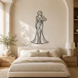 Satin Gown Silhouette Metal Wall Art | Fashion Figure Wall Decor - lifestyle view 2