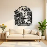 Reading Chair Corner Metal Wall Art | Cozy Home Metal Decor