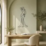 Raised Arm Draped Gown Pose Metal Wall Art | Fashion Figure Wall Decor - lifestyle view 4