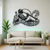 Clarinet Jazz Arc Metal Wall Art | Music Room Wall Decor