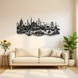Istanbul Skyline Flow Metal Wall Art | Travel and City Wall Decor
