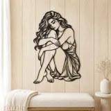 Curled Resting Pose Metal Wall Art | Movement Silhouette Decor - lifestyle view 5