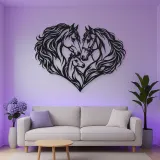 Horse Heart Profiles Metal Wall Art | Equestrian Wall Decor