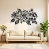 Dahlia Bloom Metal Wall Art | Botanical Metal Wall Decor