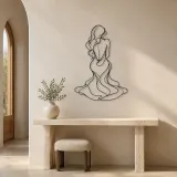 Long Hair Back Pose Metal Wall Art | Feminine Figure Wall Decor - lifestyle view 3