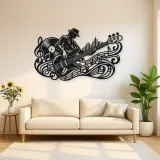 Bass Guitar Rhythm Metal Wall Art | Music Room Wall Decor