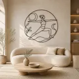 Peaceful Warrior Curve Metal Wall Art | Yoga and Meditation Wall Decor - lifestyle view 3