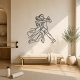 Arte Mural de Metal Abrazo Cercano de Tango | Decoración de Parejas