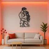 Tender Forehead Kiss Metal Wall Art | Romantic Couple Decor