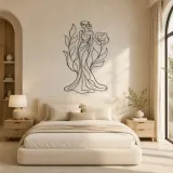 Botanical Gown Muse Metal Wall Art | Botanical Woman Wall Decor - lifestyle view 2