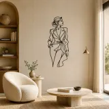 Fashion Editorial Profile Metal Wall Art | Fashion Figure Wall Decor - lifestyle view 5