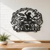 Drum Rhythm Circle Metal Wall Art | Modern Abstract Metal Decor - lifestyle view 4