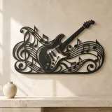 Guitar Melody Flow Metal Wall Art | Music Room Wall Decor - lifestyle view 3