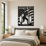 Personalized Female Softball Batter Vertical Flag Metal Wall Art - lifestyle view 2
