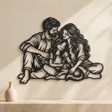 Family with Cat Metal Wall Art | Pet Lover Silhouette Decor - lifestyle view 3