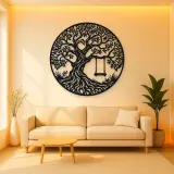 Tree with Swing Metal Wall Art | Botanical Metal Wall Decor