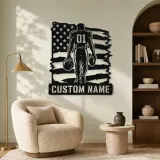 Personalized Number 01 Football Player Flag Metal Wall Art - lifestyle view 5
