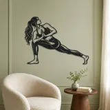 Twisted Lunge Metal Wall Art | Movement Silhouette Decor - lifestyle view 2