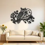 Owl Moon Branch Metal Wall Art | Wildlife Silhouette Decor