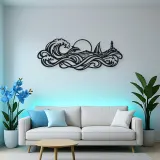 Interwoven Ocean Waves Metal Wall Art | Coastal and Nautical Wall Decor