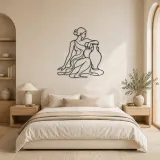 Seated Muse with Vase Metal Wall Art | Feminine Figure Wall Decor - lifestyle view 2