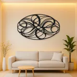 Woven Oval Network Metal Wall Art | Modern Abstract Metal Decor