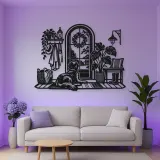 Dog by the Door Metal Wall Art | Pet Lover Silhouette Decor