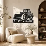 Personalized Compact Wheel Loader Low Bucket Metal Wall Art - lifestyle view 5