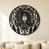 Décoration murale en métal Mandala Moon | Décor mural spirituel boho