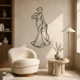 Standing Drape Twist Metal Wall Art | Feminine Figure Wall Decor - lifestyle view 5