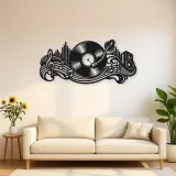 Vinyl Record Wave Metal Wall Art | Music Room Wall Decor