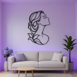 Minimal Beauty Profile Metal Wall Art | Minimalist Woman Line Art