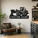 Personalized Wheel Loader Dumping Material Metal Wall Art - lifestyle view 4