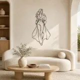 Cartel de metal personalizado de silueta de abrigo largo | Decoración de figura de moda