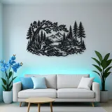 Fox beneath the Trees Metal Wall Art | Wildlife Silhouette Decor