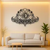 Lunar Phases Arc Metal Wall Art | Celestial Boho Wall Decor