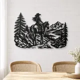 Rider on Trail Metal Wall Art | Equestrian Wall Decor - lifestyle view 4