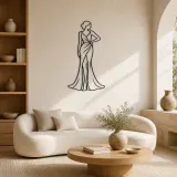 Décoration murale en métal "Silhouette de Robe Satinée" | Figure de mode