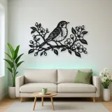 Robin Spring Branch Metal Wall Art | Wildlife Silhouette Decor