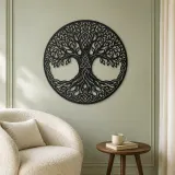Celtic Roots Tree Metal Wall Art | Botanical Metal Wall Decor - lifestyle view 2