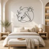 Downward Dog Line Metal Wall Art | Yoga and Meditation Wall Decor - lifestyle view 2