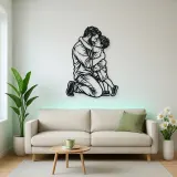 Single Father Child Metal Wall Art | Family Silhouette Decor