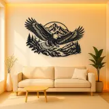 Eagle Mountain Flight Metal Wall Art | Wildlife Silhouette Decor