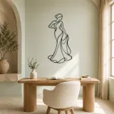 Standing Drape Twist Metal Wall Art | Feminine Figure Wall Decor - lifestyle view 4