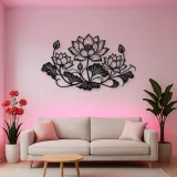 Lotus Bloom Balance Metal Wall Art | Botanical Metal Wall Decor