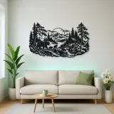 Bear Forest Trail Metal Wall Art | Wildlife Silhouette Decor