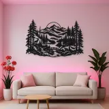 Misty Woodland Layers Metal Wall Art | Nature Silhouette Decor