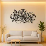 Geometric Flower Flow Metal Wall Art | Modern Abstract Metal Decor