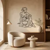 Poised Seated Woman Metal Wall Art | Fashion Figure Wall Decor - lifestyle view 5